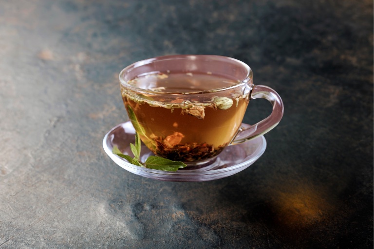 Ruvia Restaurant - herbal tea served as an after-dinner drink in Sultanahmet
