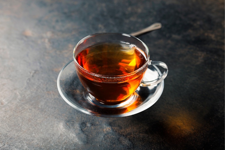 Ruvia Restaurant - a glass cup of hot Turkish tea after dinner in Sultanahmet